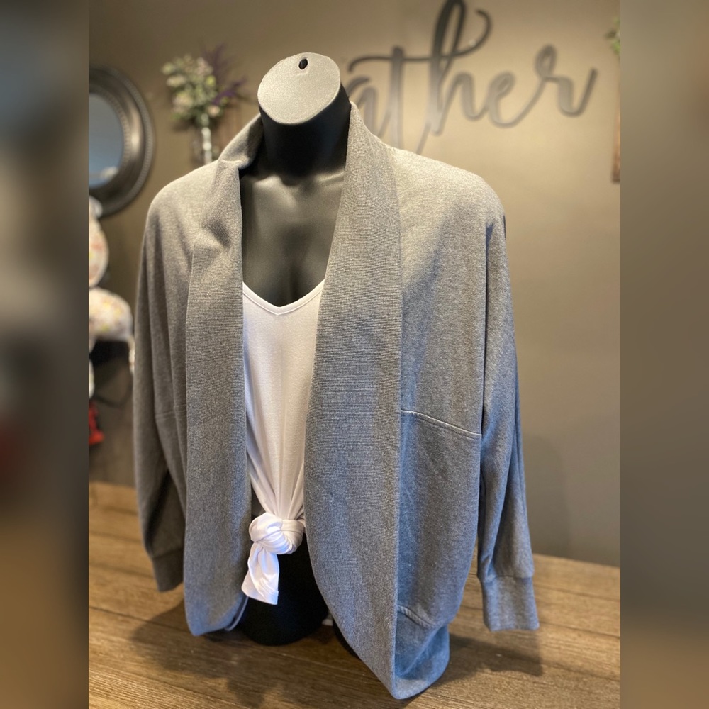 Jersey Sweatshirt Style Cardigan - Picture 1 of 4